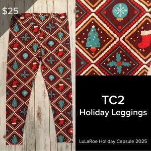 LuLaRoe NEW Leggings Holiday Christmas 2025 TC2 Tall And Curvy 2 Ornaments Trees